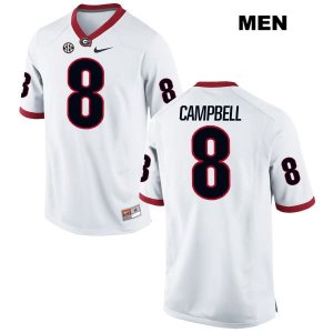Men's Georgia Bulldogs NCAA #8 Tyson Campbell Nike Stitched White Authentic College Football Jersey SXN2154OR
